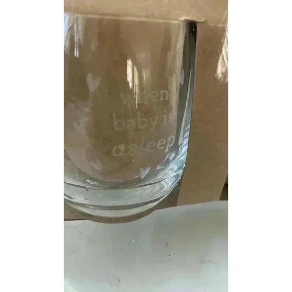 DEMDACO When Baby Sleeps Tan Rose 16 Ounce Coffee Cup Mug and Wineglass Set of 2 - Picture 3 of 9